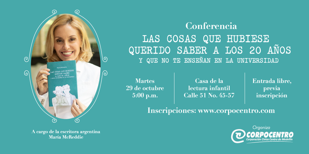 La escritora argentina María McReddie dictará conferencia en el centro de Medellín