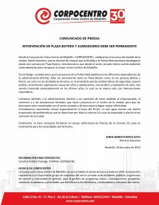 Comunicado Corpocentro 2023 